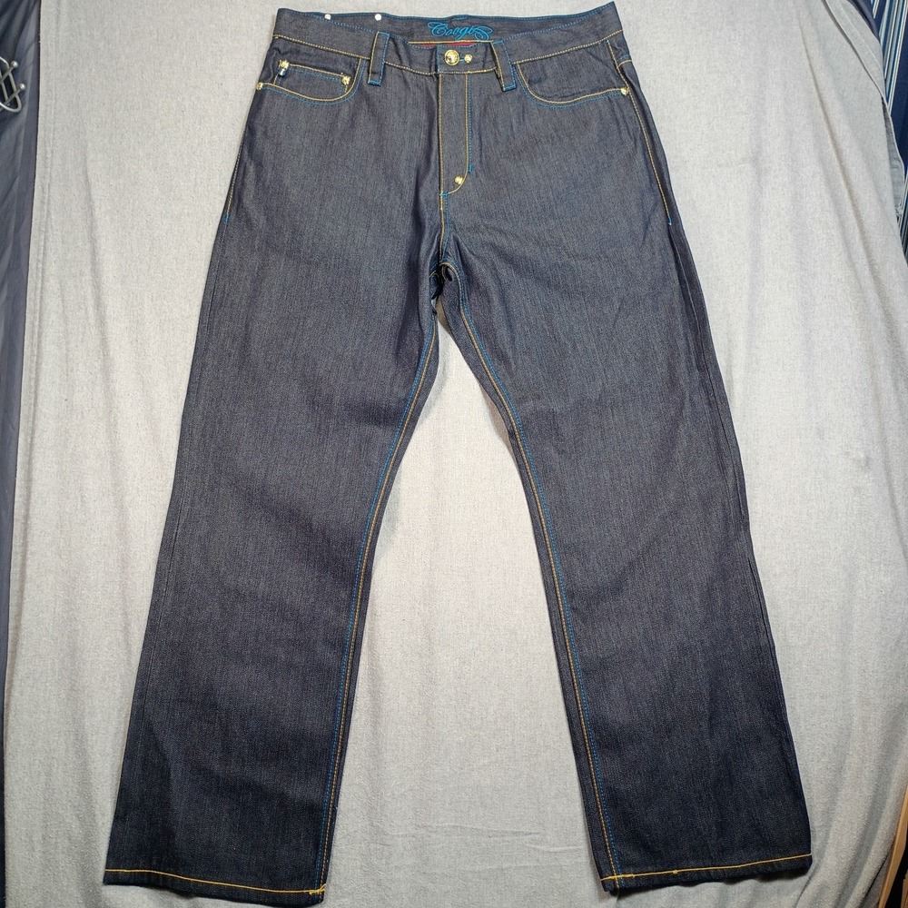 Coogi Jeans Mens 40x34 Wide Leg Embroidered Y2K Hip Hop Baggy Denim Streetwear